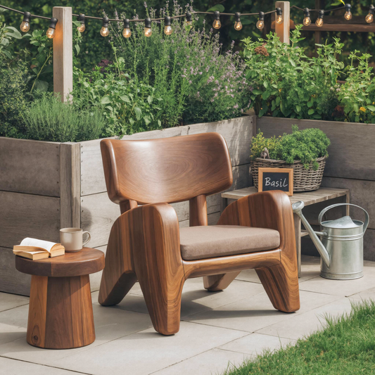 Contemporary Wooden Lounge Chair For Garden Or Reading Nook Kitchnce