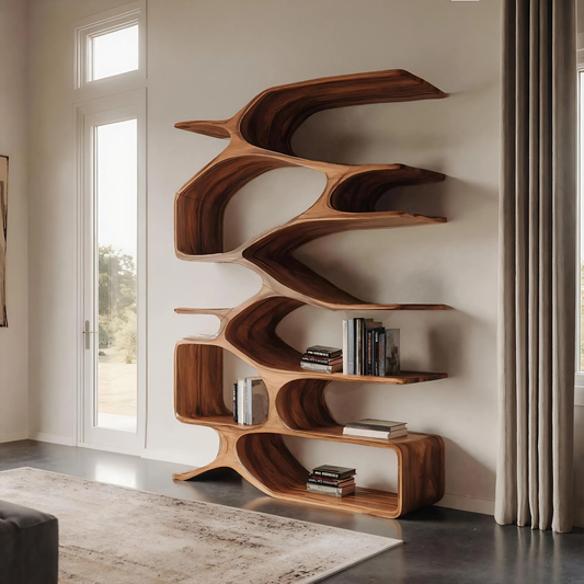 Organic Sculptural Bookshelf For Living Decor Kitchnce