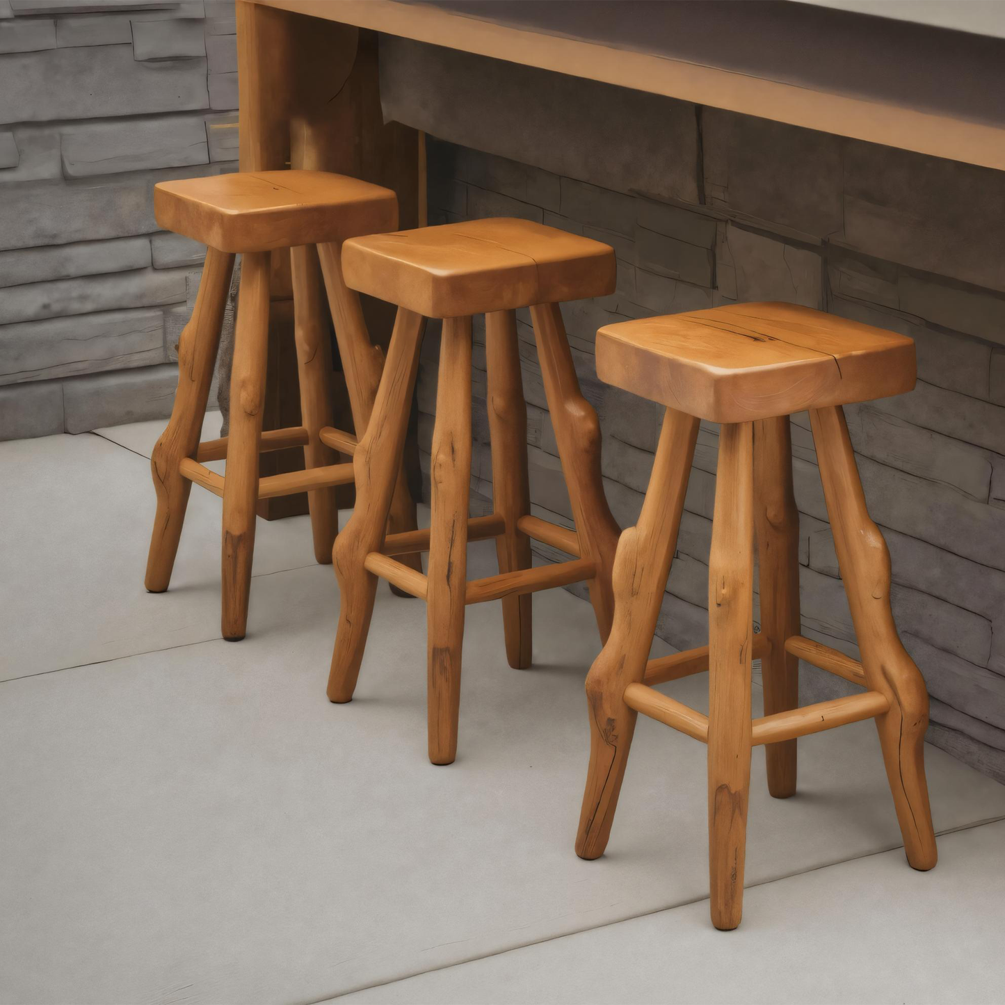 Rustic Handcrafted Bar Stools For Kitchen Or Patio Bar Kitchnce