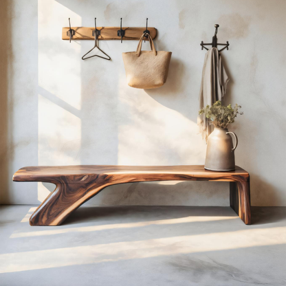 Architectural Bench With Sculpted Z Base For Entryway Kitchnce