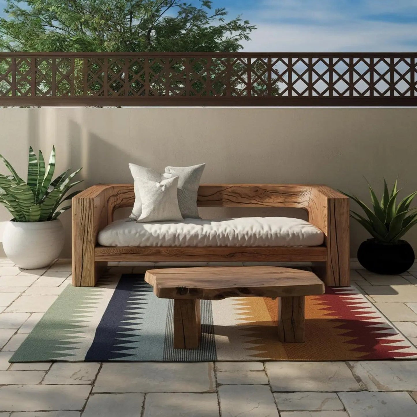 Rustic Outdoor Sofa Set And Coffee Table For Garden Kitchnce