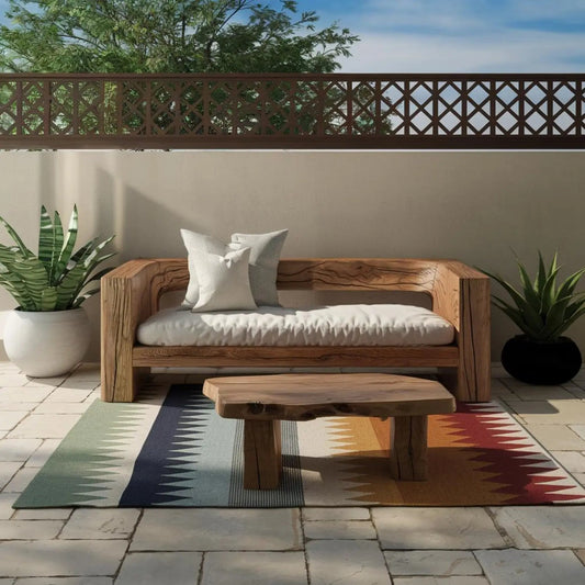 Rustic Outdoor Sofa Set And Coffee Table For Garden Kitchnce