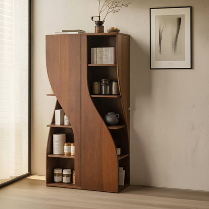 Modern Curved Cabinet Sculptural Doors Kitchen And Living Room Kitchnce