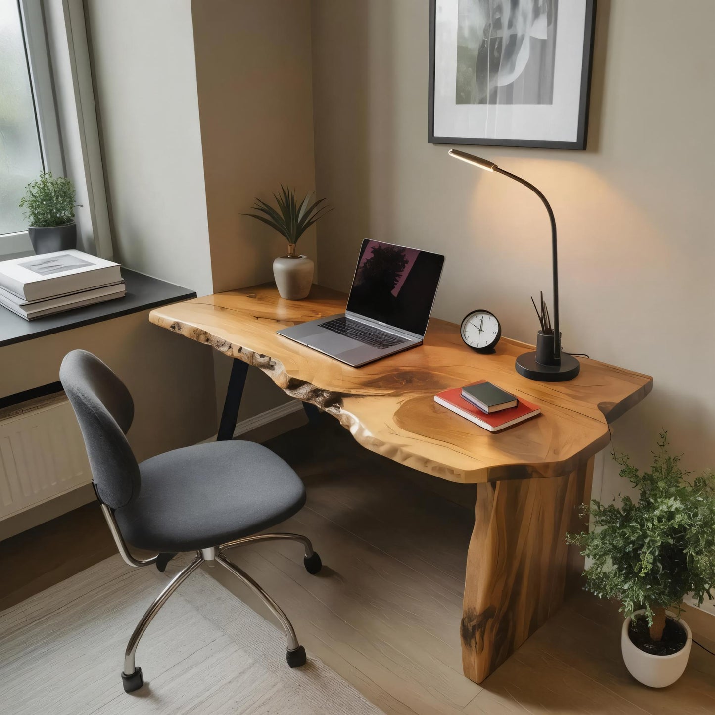 Rustic Office Desk With Live Edge Design For Home Workspace Kitchnce