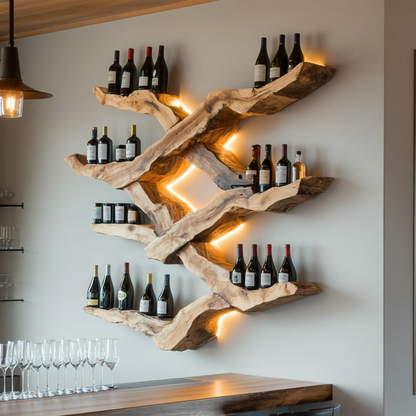 Farmhouse Wine Rack For Kitchen Wine Bottle Shelf Kitchnce