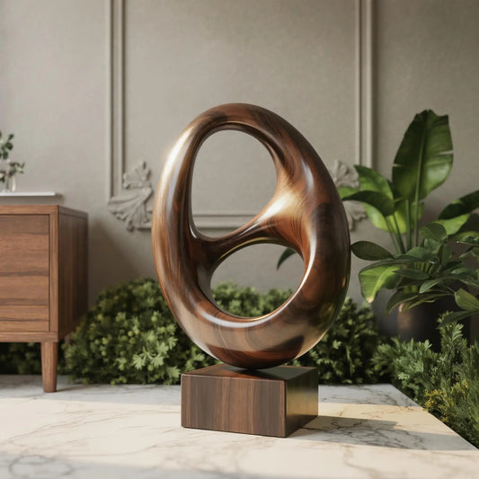 Farmhouse Abstract Wood Garden Sculpture For Yard Decor Kitchnce