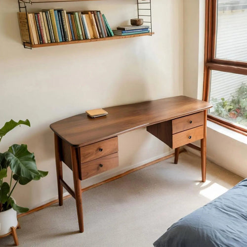 Mid Century Writing Desk For Bedroom Workspace Or Study Nook Kitchnce