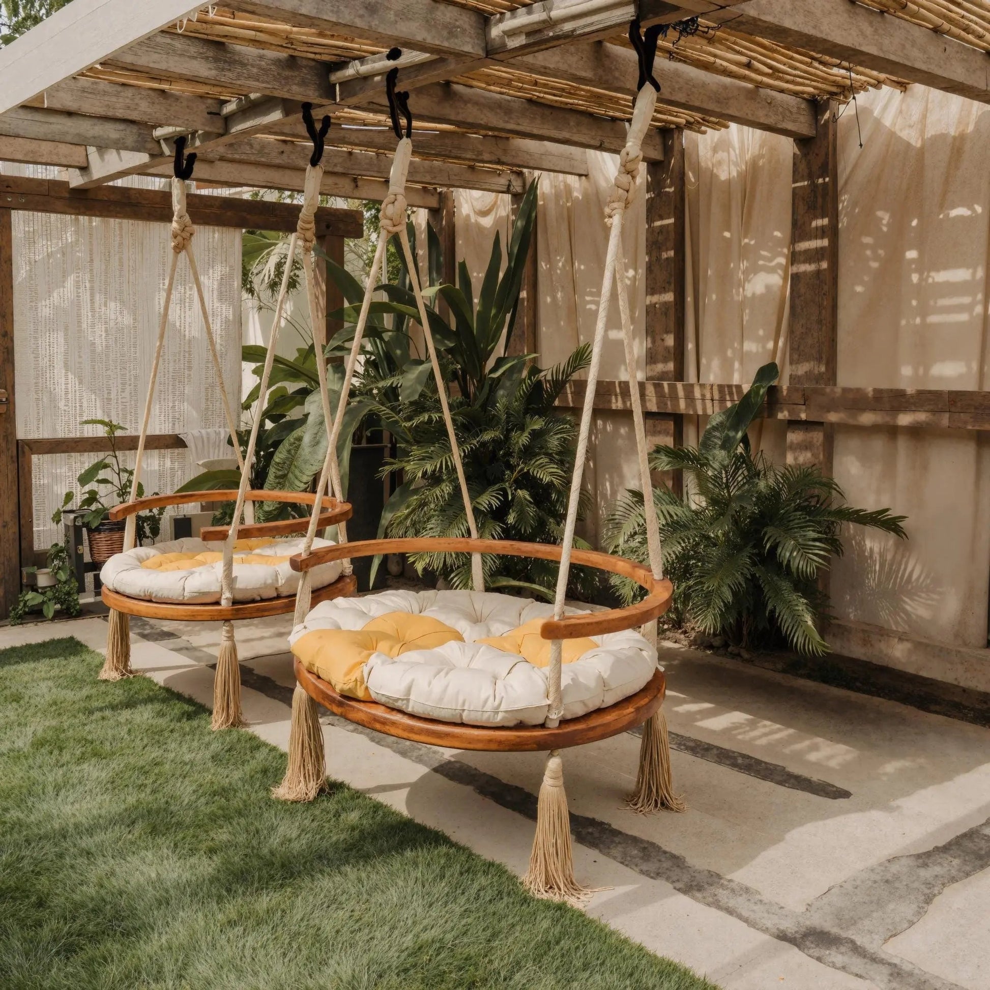 Boho Round Swing Chair For Porch Or Garden Kitchnce