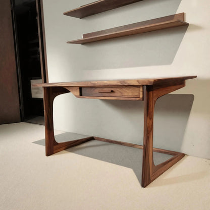 Mid Century Modern Desk With Drawer For Home Office And Workspace Kitchnce