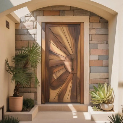 Modern Sunburst Front Door Design For Entryway Kitchnce