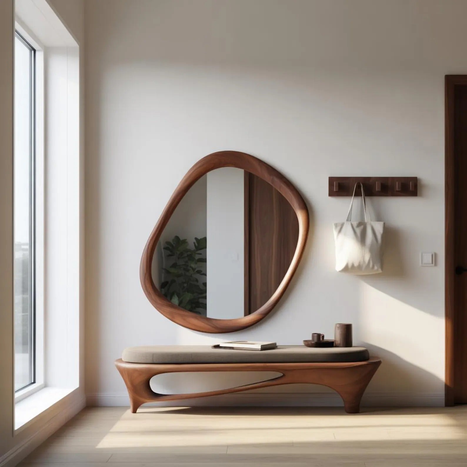 Modern Sculptural Entryway Bench For Living Room Kitchnce