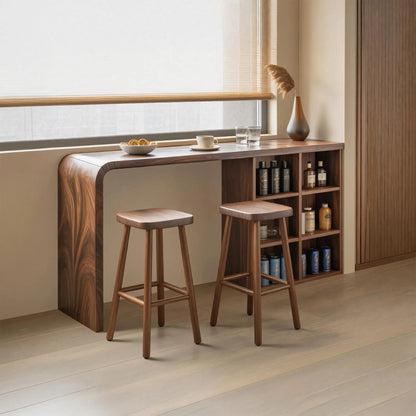 Modern Wooden Bar Table With Storage For Kitchen Or Home Mini Bar Kitchnce
