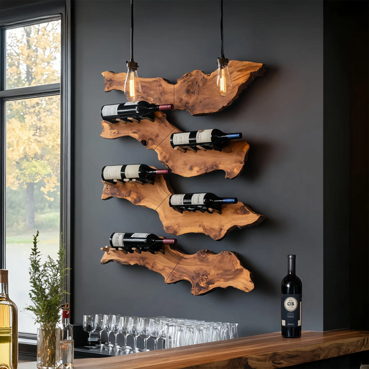 Farmhouse Wooden Wine Holder For Entryway Wine Storage Decor Kitchnce