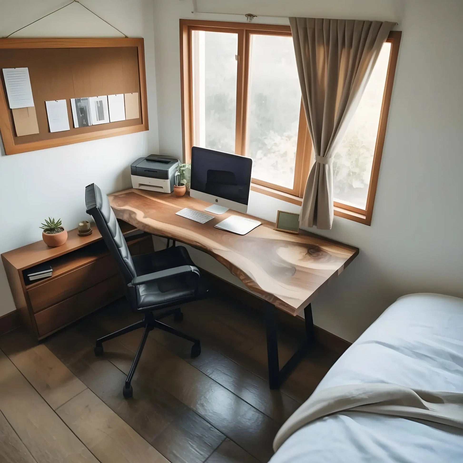 Modern Live Edge Desk For Minimalist Home Office Placement Kitchnce