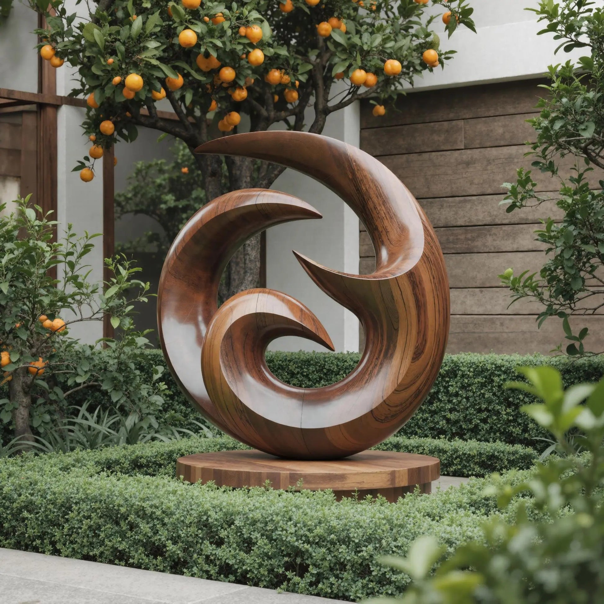 Farmhouse Abstract Wooden Sculpture For Living Room Kitchnce