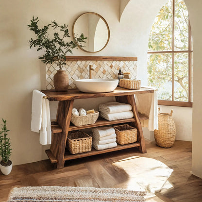 Rustic Vanity With Drawer For Compact Bathroom Spaces Kitchnce