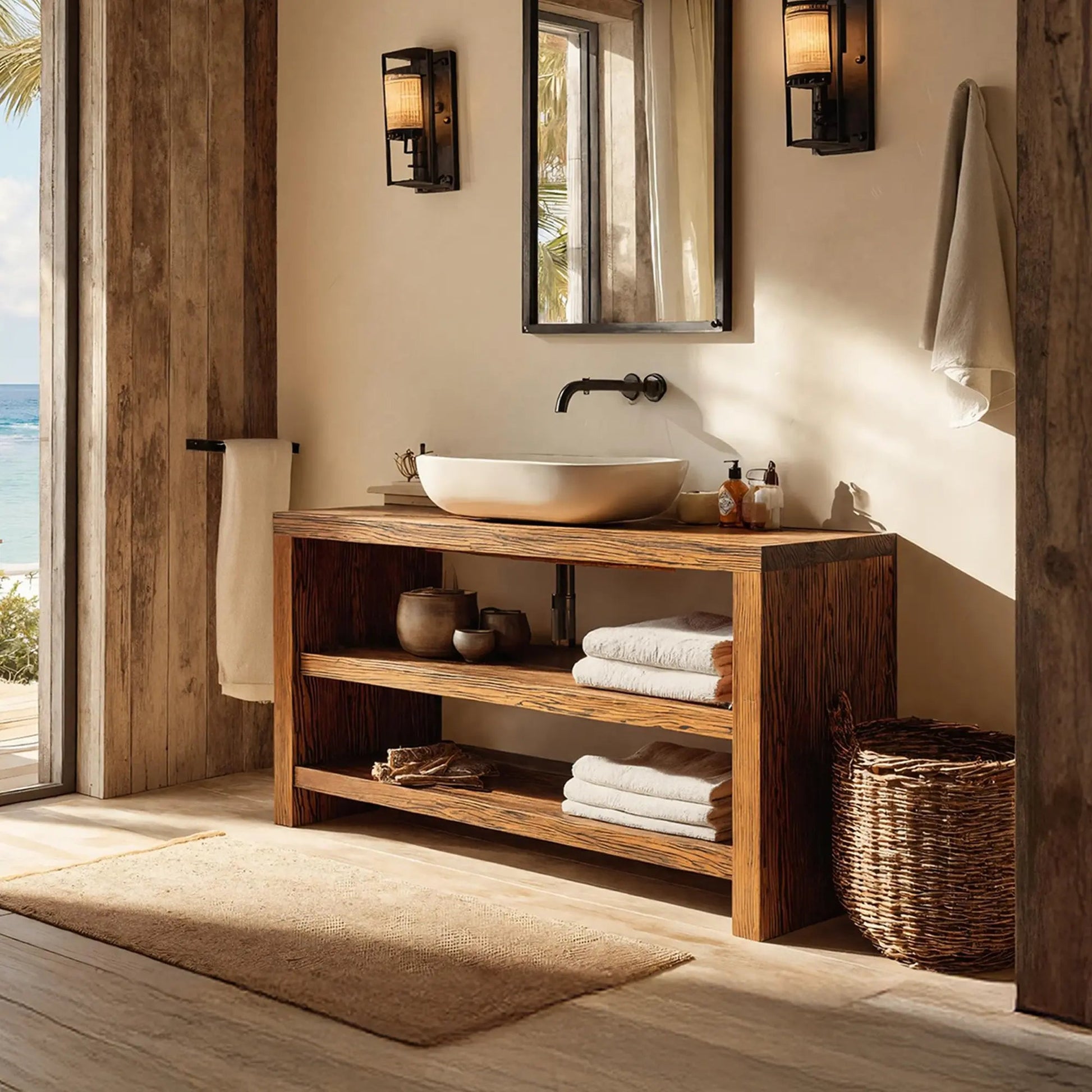 Farmhouse Wooden Vanity For Cozy Bathroom Spaces Kitchnce