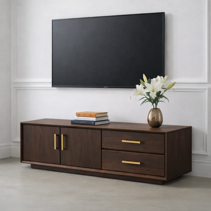 Solid Wood TV Stand with Drawers and Cabinet for Elegant Living Rooms Kitchnce