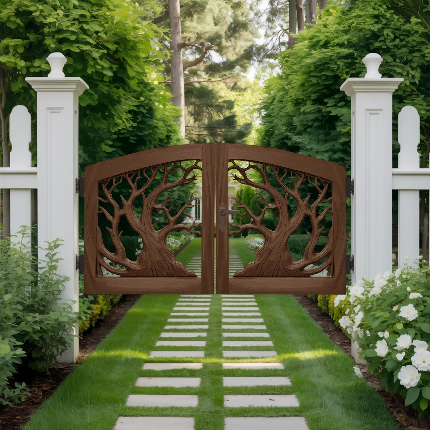 Rustic Tree Branch Gate Design For Garden Entrance Kitchnce