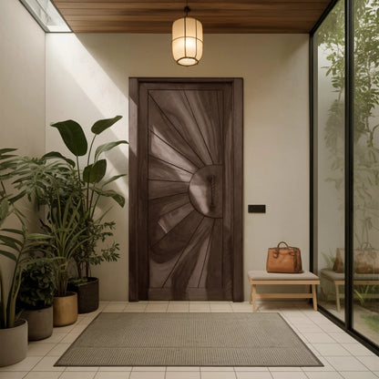Modern Sunburst Front Door Design For Entryway Kitchnce