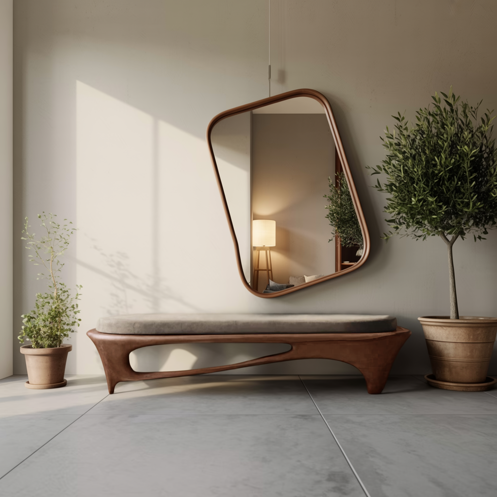 Modern Sculptural Entryway Bench For Living Room Kitchnce
