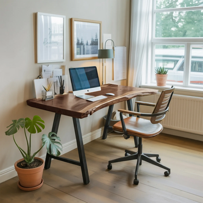 Rustic Live Edge Desk For Home Office Setup Kitchnce