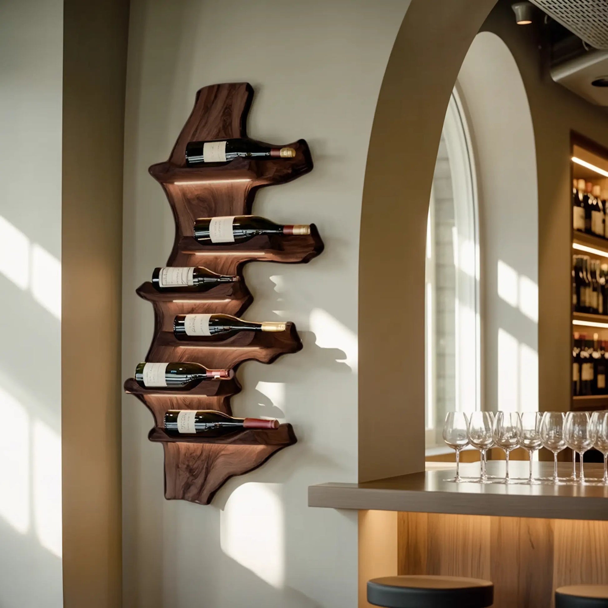 Farmhouse Live Edge Wine Holder For Entryway Furniture Decor Kitchnce
