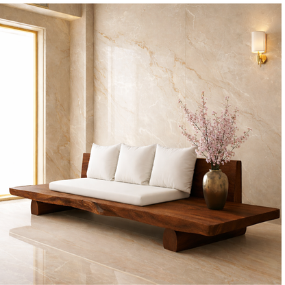 Handcrafted Solid Wood Platform Sofa Contemporary Style