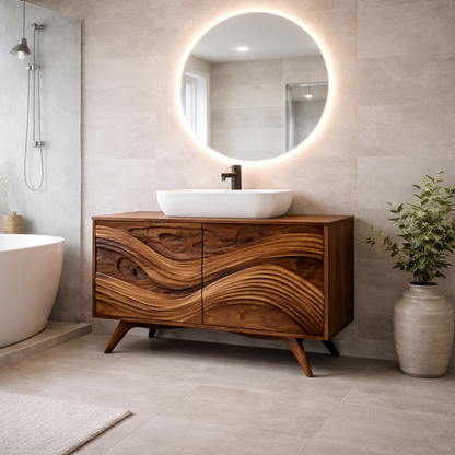 Solid Wood Bathroom Vanity for Modern Bathroom with Storage Cabinet