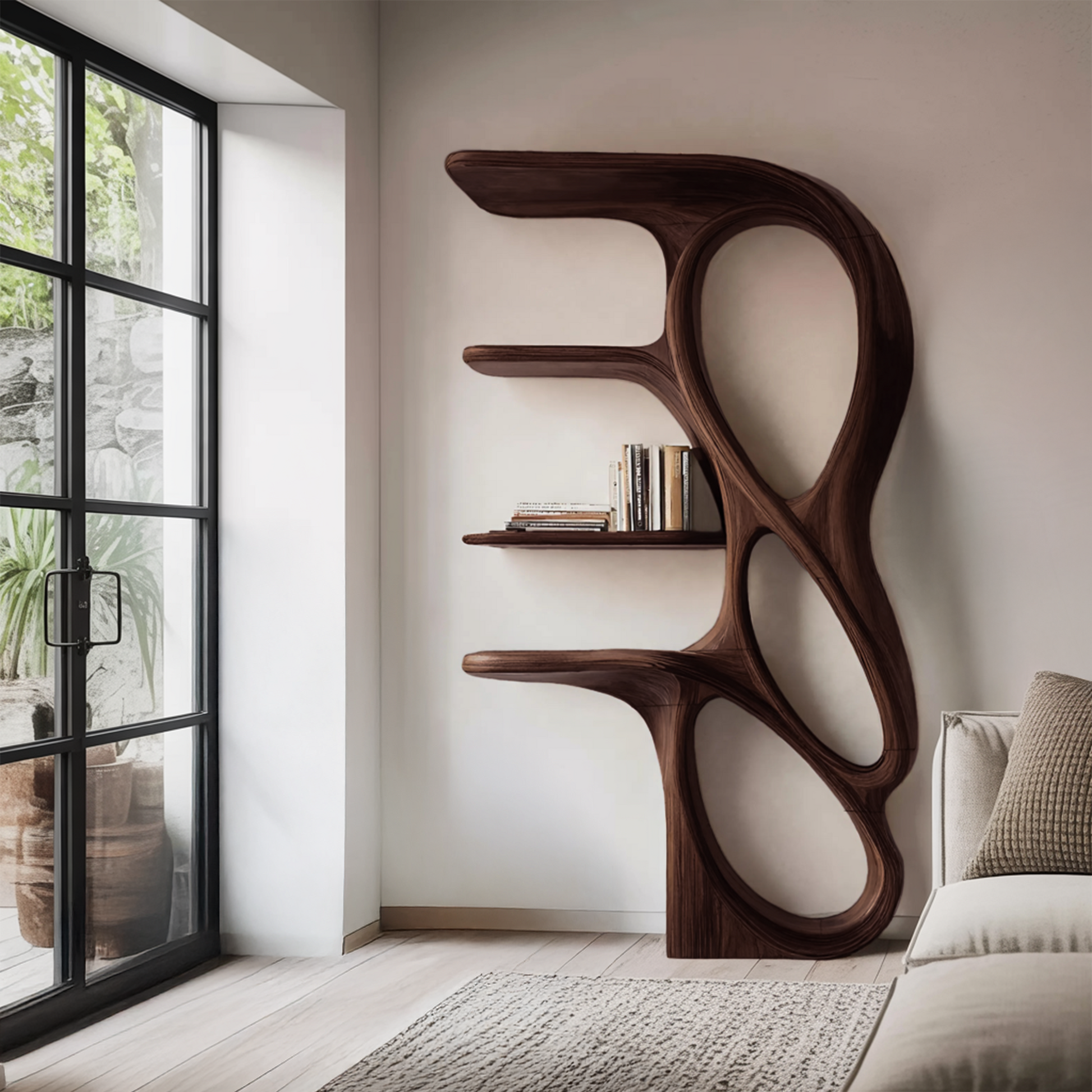 Contemporary Art Bookshelf For Living Room Decor Kitchnce