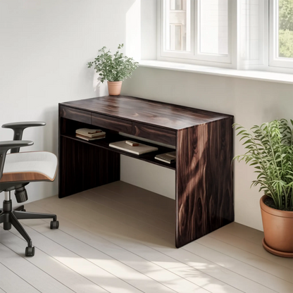 Mid Century Modern Solid Wood Writing Desk With Drawers For Home Office Kitchnce