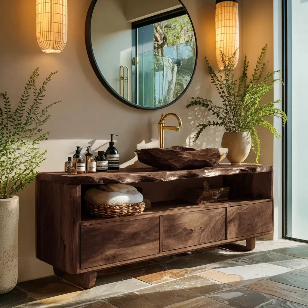 Mid Century Wooden Vanity For Bathroom Wall Mount Kitchnce