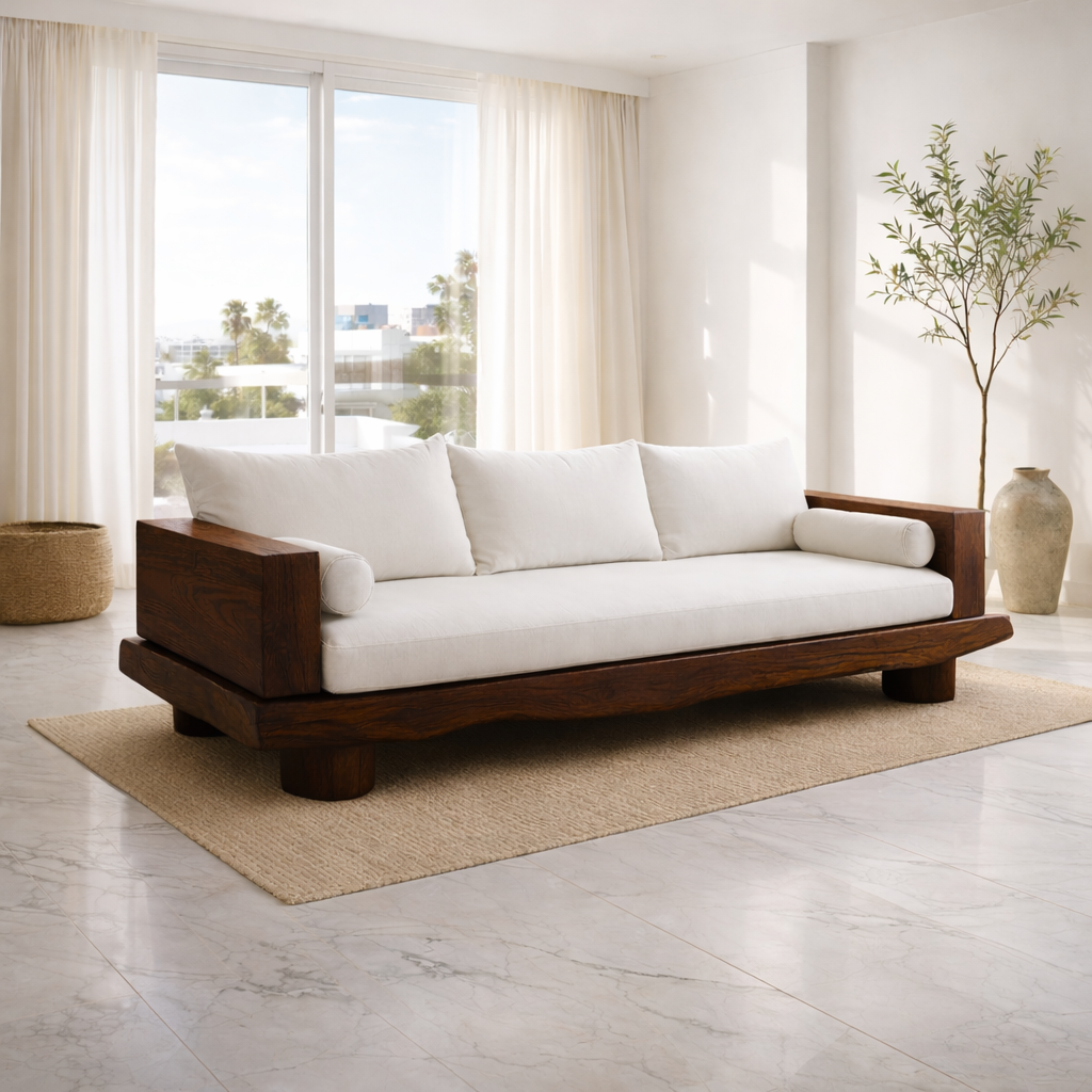 Solid Wood Platform Sofa Luxury Modern Style