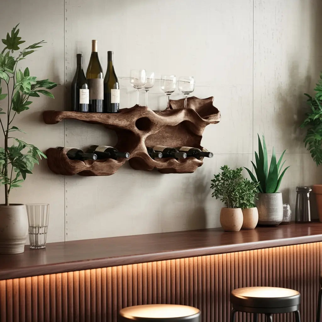 Farmhouse Wine Holder For Living Room Shelf Accent Kitchnce