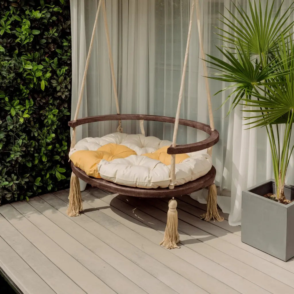 Boho Round Swing Chair For Porch Or Garden Kitchnce