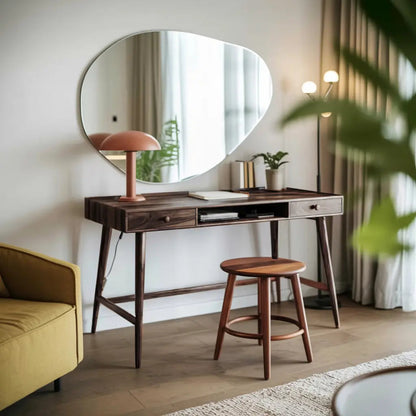 Mid Century Desk With Drawer For Home Office And Workspace Kitchnce