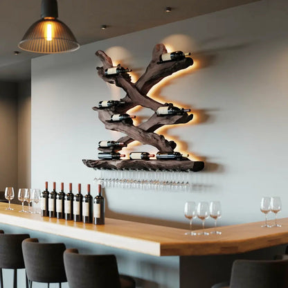 Mid Century Wine Rack For Living Room Bottle Display Kitchnce