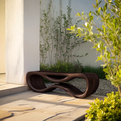 Contemporary Sculptural Outdoor Bench For Patio Or Garden Decor Kitchnce