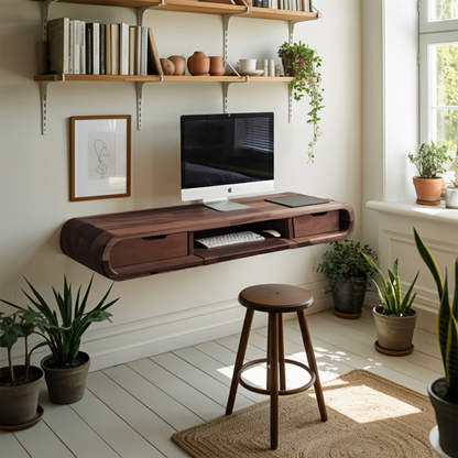 Modern Floating Wall Mounted Desk With Drawers For Bedroom And Office Kitchnce