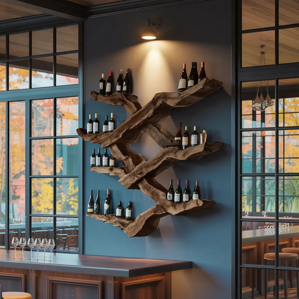 Farmhouse Wine Rack For Kitchen Wine Bottle Shelf Kitchnce