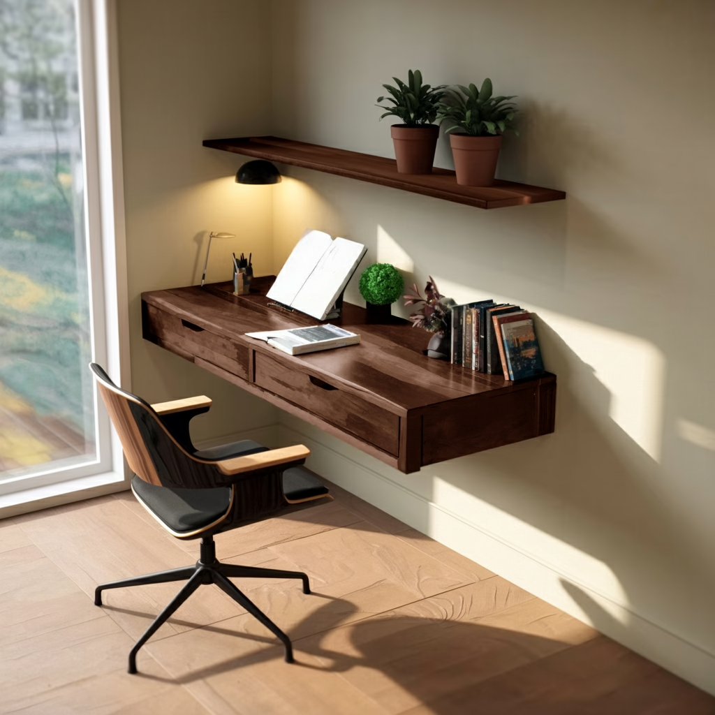 Modern Floating Desk For Bedroom And Office Setup Kitchnce
