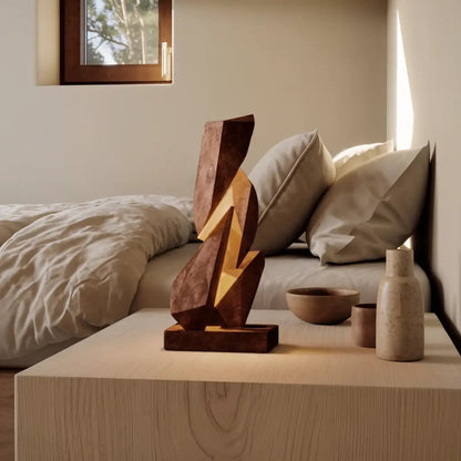 Rustic Geometric Table Lamp For Bedroom Nightstand Kitchnce
