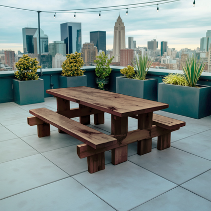 Minimalist Outdoor Picnic Table With Benches For Garden Or Cabin Kitchnce