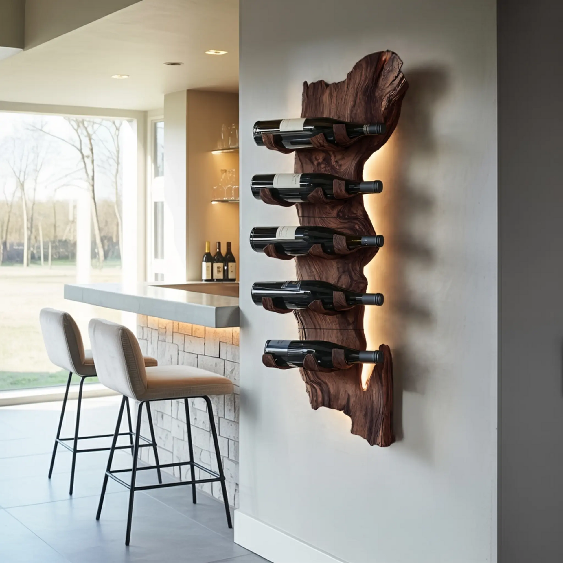 Farmhouse Solid Wood Wine Rack For Rustic Entryway Design Kitchnce