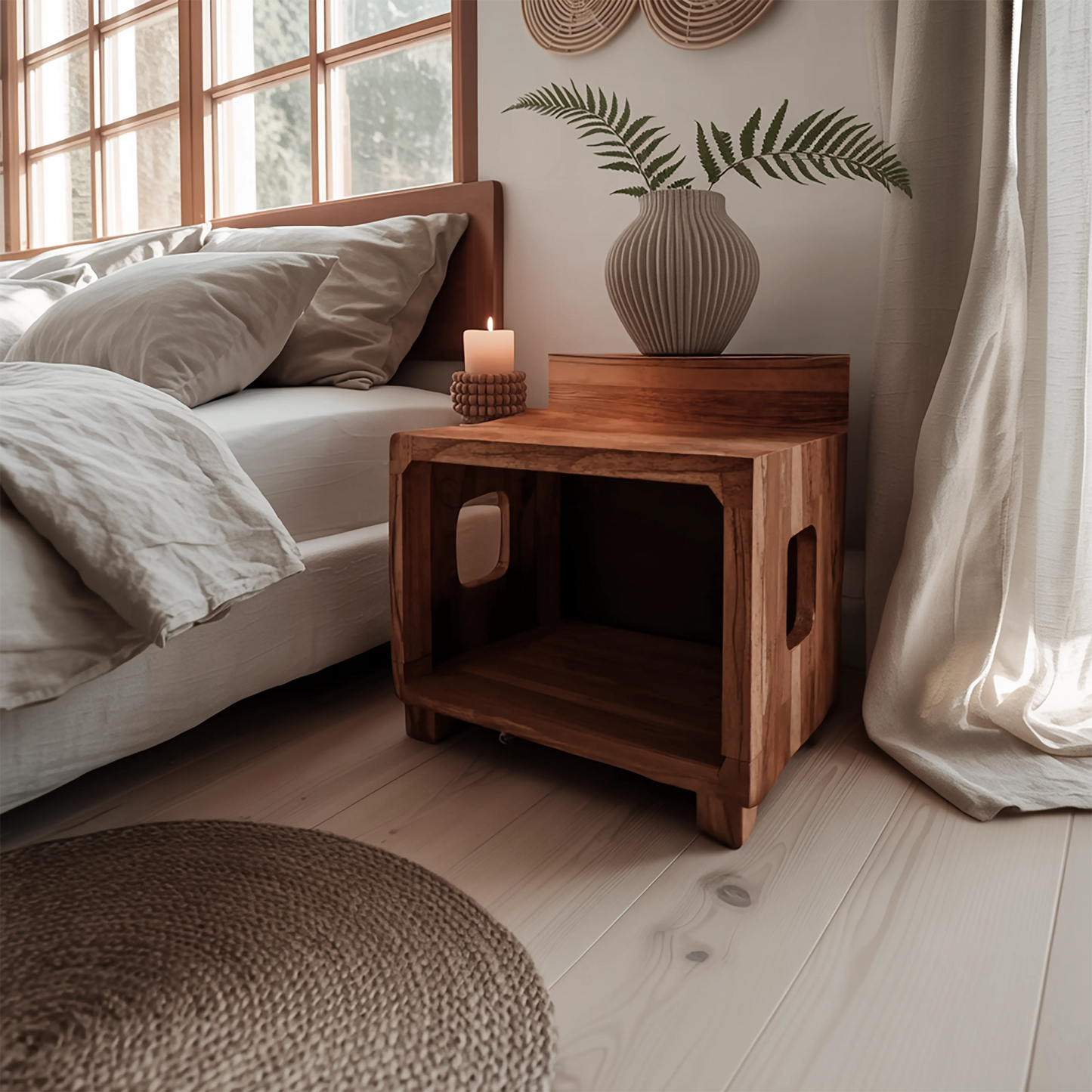 Modern Nightstand With Pet Bed For Small Spaces Kitchnce