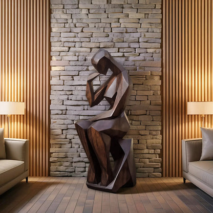 Farmhouse Wooden Sculpture For Garden Rustic Wall Decor Kitchnce
