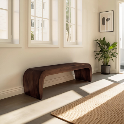 Contemporary Bench With Curved Design For Entryway Kitchnce