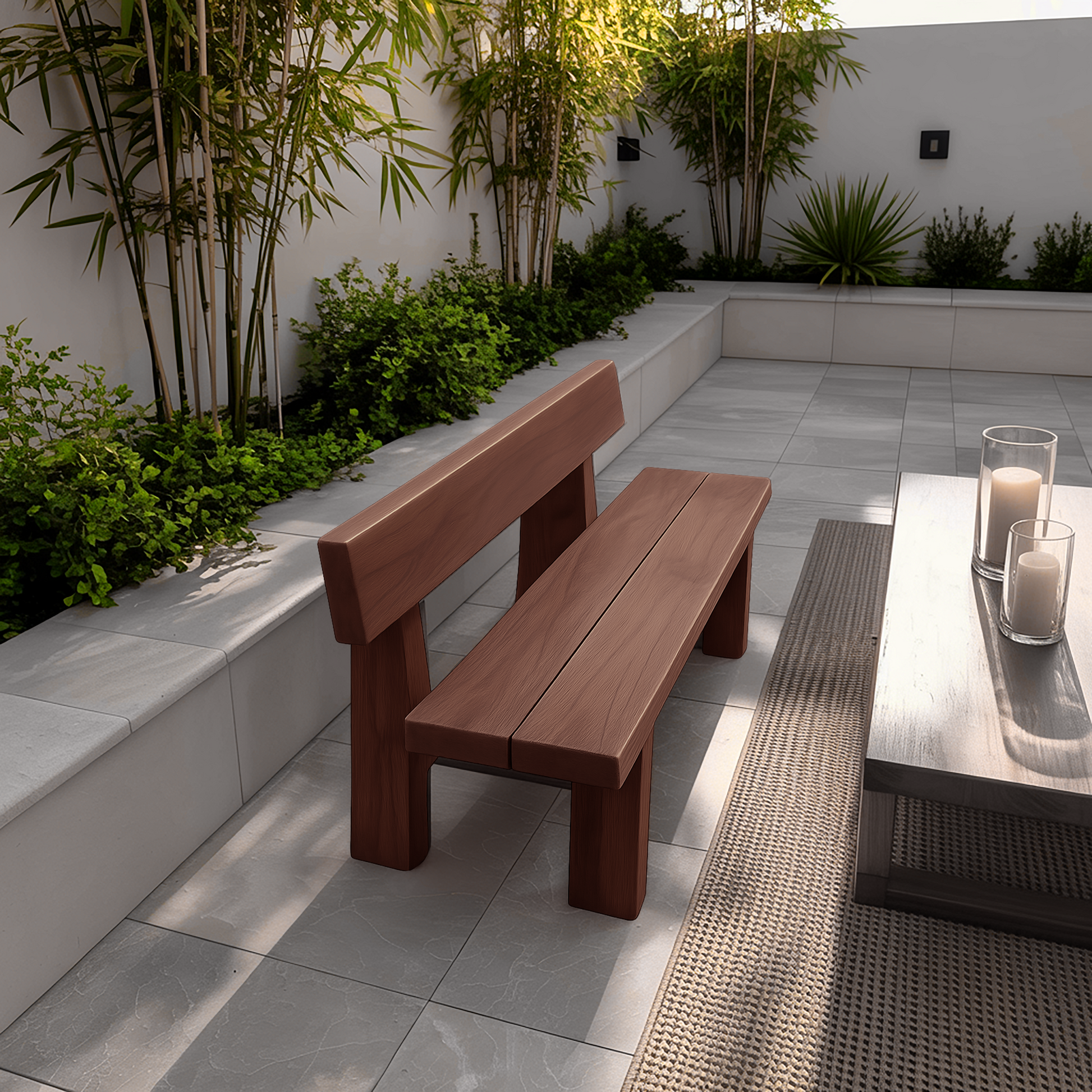 Minimalist Outdoor Garden Bench For Patio Balcony Courtyard Kitchnce