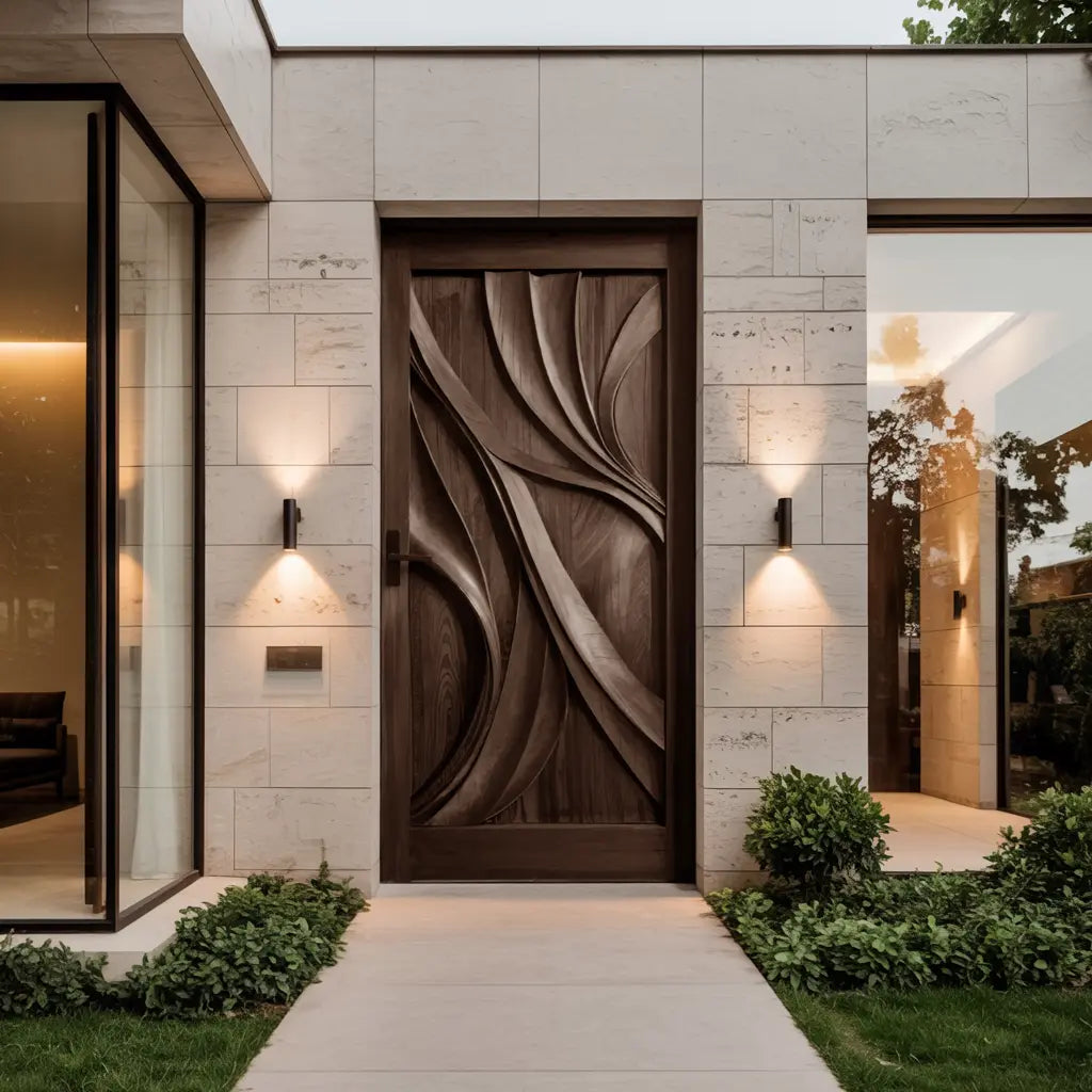 Artistic Carved Door Design For Hallway And Entrance Kitchnce