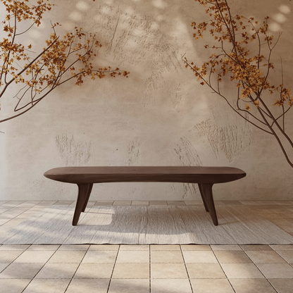 Curved Minimalist Organic Bench For Entryway Bedroom And Living Room Kitchnce